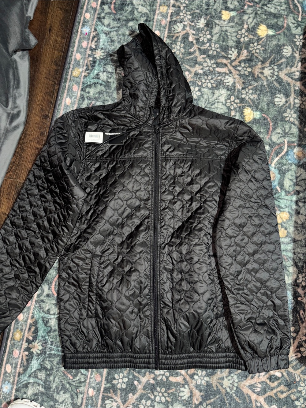 Men's Quilted Hooded Puffer Jacket - Black